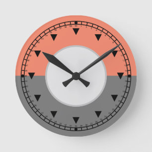 Reloj Redondo Mediano Las dos mitades del círculo geométrico moderno