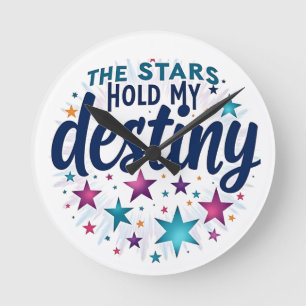 Reloj Redondo Mediano Las estrellas sostienen mi destino