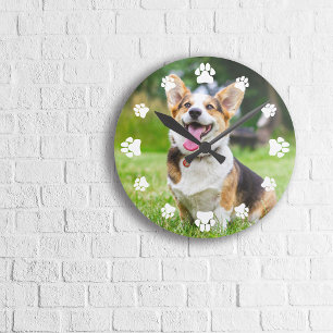 Reloj Redondo Mediano Las impresiones de pintura blanca añaden la foto 