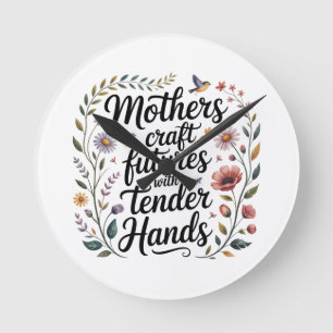Reloj Redondo Mediano Las madres crean futuros con manos tiernas
