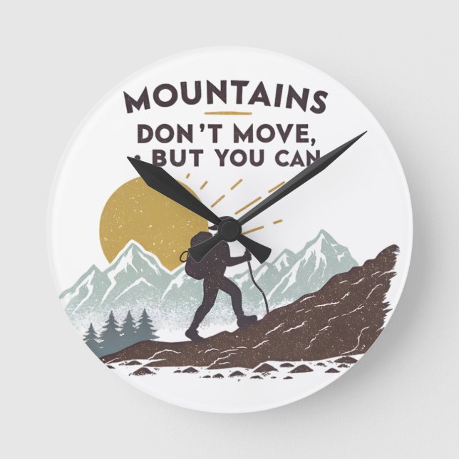 Reloj Redondo Mediano Las montañas no se mueven, pero se puede (Anverso)
