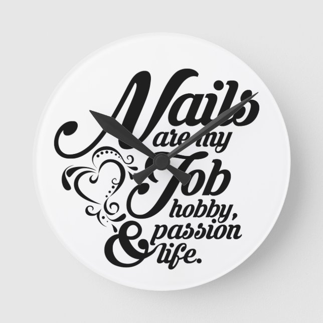 Reloj Redondo Mediano Las uñas son mi vida (Anverso)