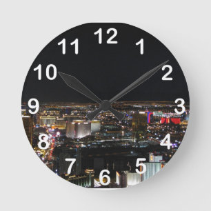 Reloj Redondo Mediano Las Vegas en la noche