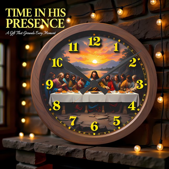 Reloj Redondo Mediano Last Supper Lakeside Sunset (Subido por el creador)