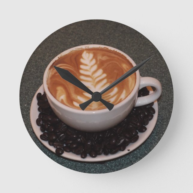 Reloj Redondo Mediano Latte Art and Coffee Beans (Anverso)