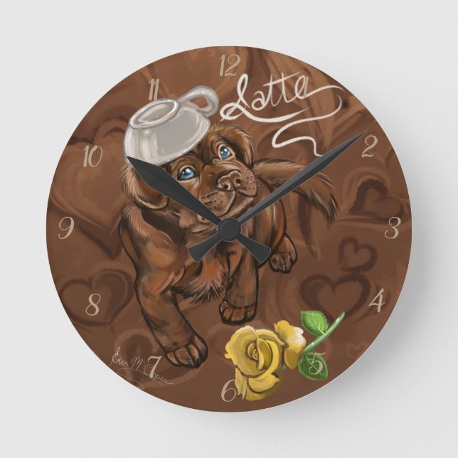 Reloj Redondo Mediano Latte de Chocolate Lab (Anverso)