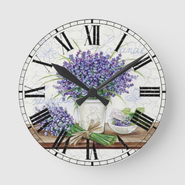 Reloj Redondo Mediano Lavanda (Anverso)