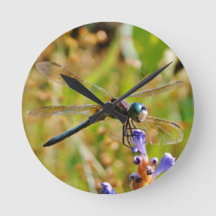 Reloj Redondo Mediano Lavender flower dragonfly