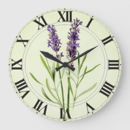 Reloj Redondo Mediano Lavender Green Botanical Clockface