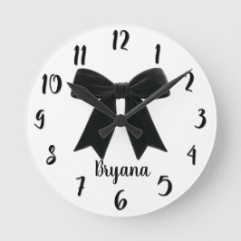 Reloj Redondo Mediano Lazo de terciopelo negro elegante y sofisticado