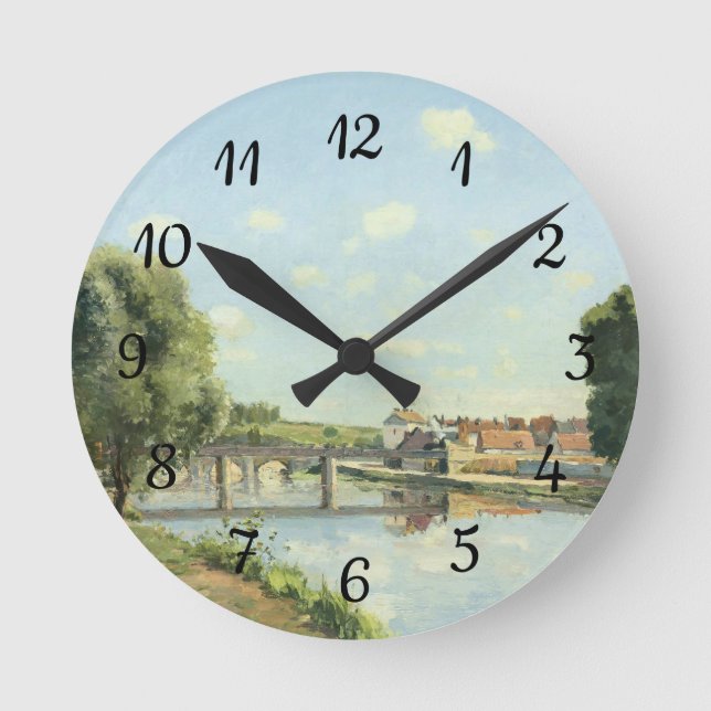 Reloj Redondo Mediano Le Pont Du Chemin De Fer Camille Pissarro (Anverso)