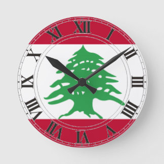 Reloj Redondo Mediano Lebanon Flag