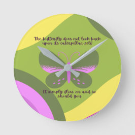 Reloj Redondo Mediano Lecciones De Una Mariposa