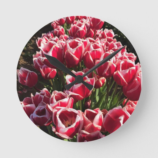 Reloj Redondo Mediano Leen Van Der Mark Tulips, Oregón (Anverso)