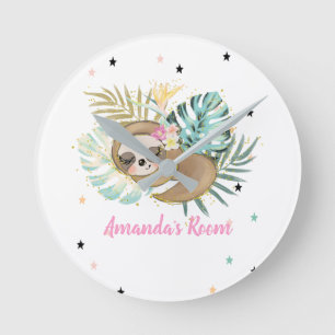 Reloj Redondo Mediano Lema para dormir, estrellas, princesa 