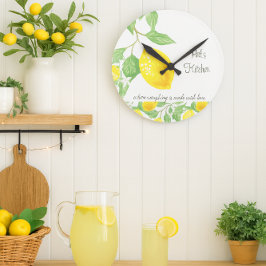 Reloj Redondo Mediano Lemon Citrus Custom Kitchen Wall Clock