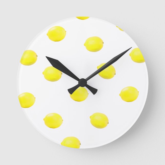 Reloj Redondo Mediano lemon pattern version 2 (Anverso)