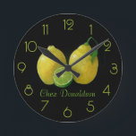 Reloj Redondo Mediano Lemones con aceite de vida residual en personaliza<br><div class="desc">Listo para ser personalizado según sus especificaciones. Óleo sobre lienzo,  por Jan Sinclair. Ver más aquí... </div>