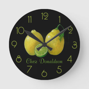 Reloj Redondo Mediano Lemones con aceite de vida residual en personaliza