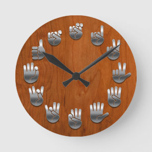 Reloj Redondo Mediano Lenguaje de signos - viruta