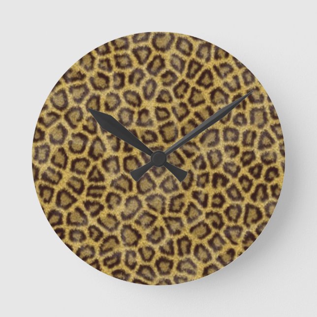 Reloj Redondo Mediano Leopard Fur (Anverso)