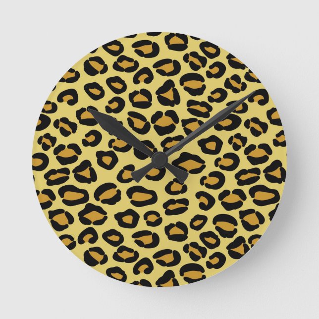 Reloj Redondo Mediano Leopard Pattern (Anverso)