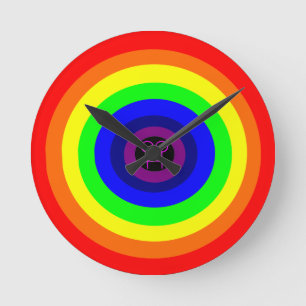 Reloj Redondo Mediano Lesbians Round Rainbow Wall Clock