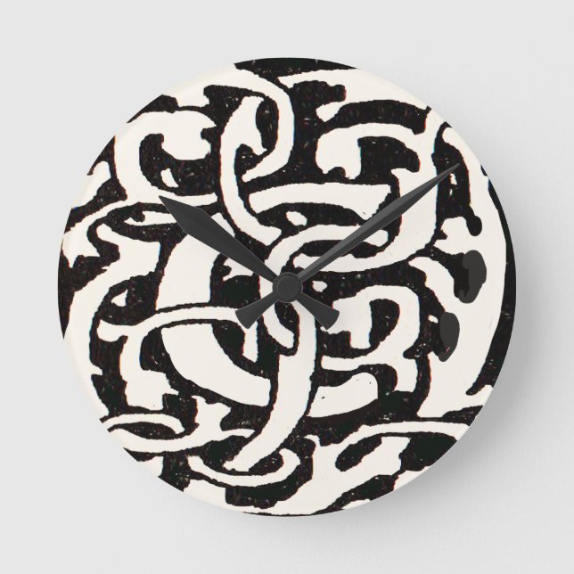 Reloj Redondo Mediano Letra Art Nouveau del Monograma C de la cosecha de (Anverso)