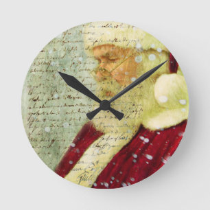 Reloj Redondo Mediano Letra de Santas