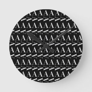 Reloj Redondo Mediano Letra inicial A de monograma