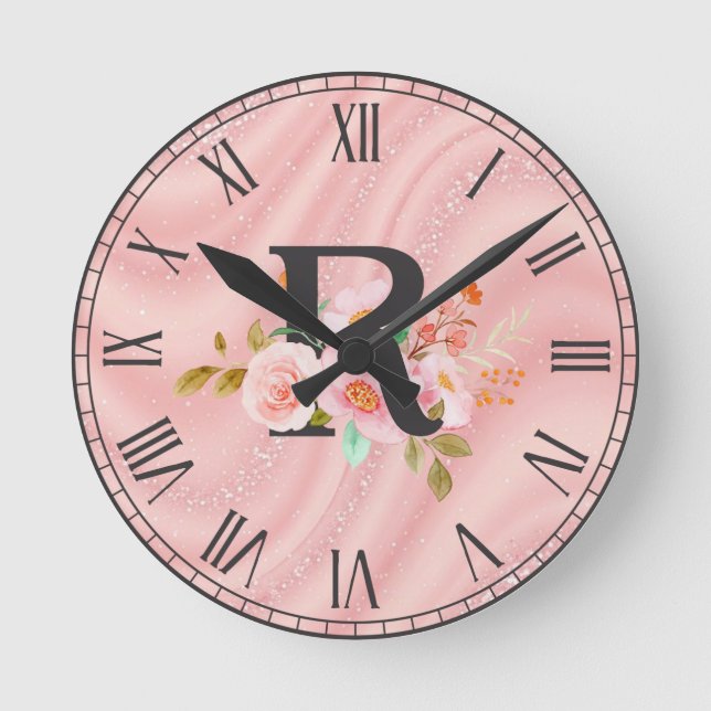 Reloj Redondo Mediano Letra R (Anverso)