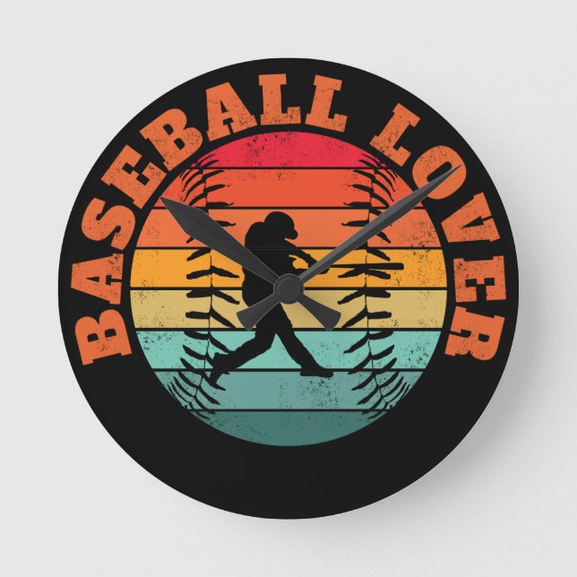 Reloj Redondo Mediano Letrero de béisbol (Anverso)