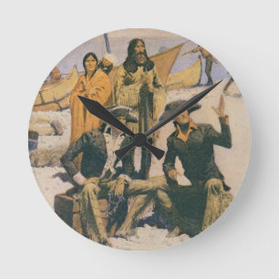 Reloj Redondo Mediano Lewis y Clark en el río Columbia