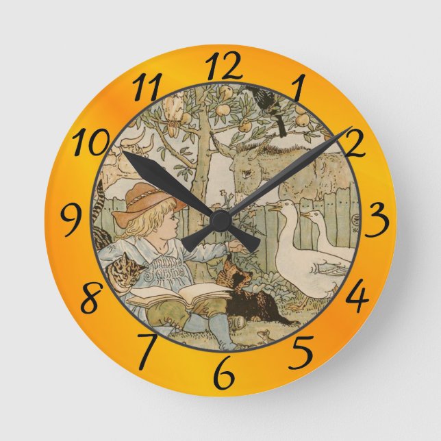 Reloj Redondo Mediano Leyendo diversión (Anverso)