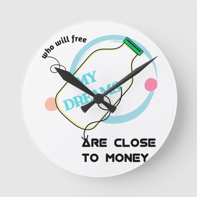 Reloj Redondo Mediano Liberar mis sueños (Anverso)