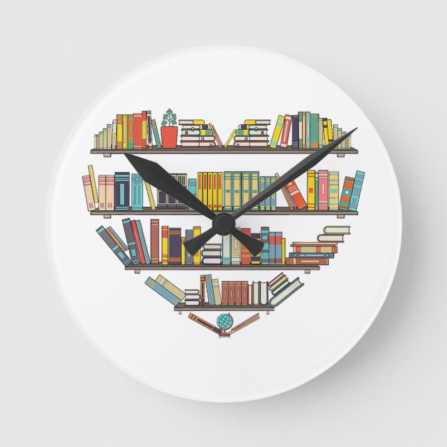 Reloj Redondo Mediano Libros de Guay que leen libros para mujeres L (Anverso)