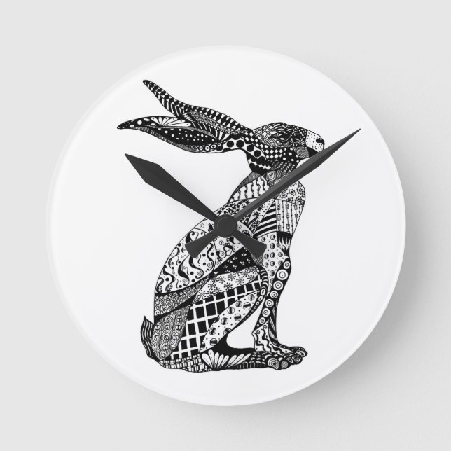 Reloj Redondo Mediano Liebres que se sientan (Anverso)