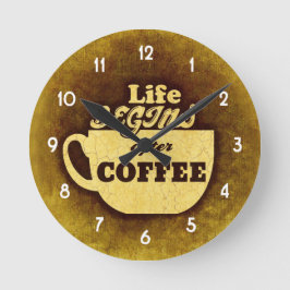 Reloj Redondo Mediano Life Begins After Coffee
