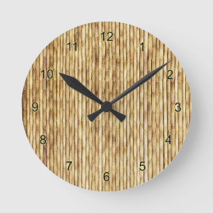 RELOJ REDONDO MEDIANO LIGHT BEIGE BAMBOO