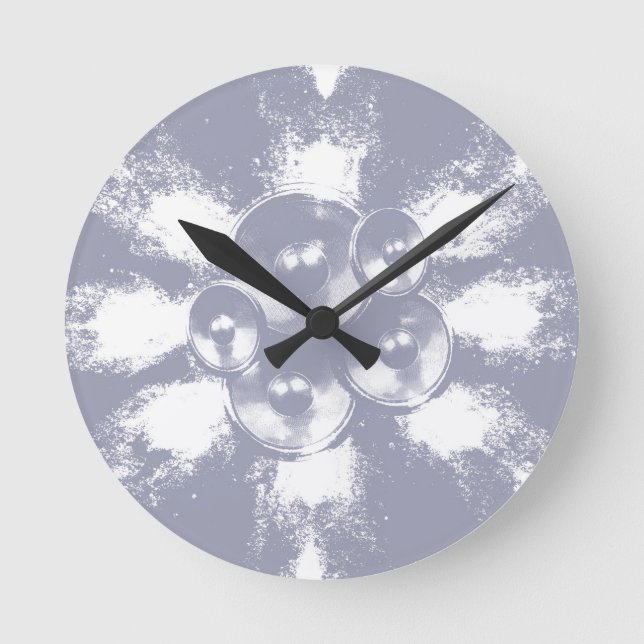 Reloj Redondo Mediano Light blue music speakers (Anverso)