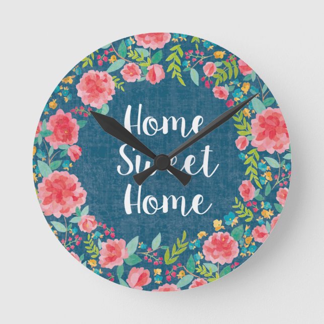 Reloj Redondo Mediano Like Frida VII | Home Sweet Home (Anverso)