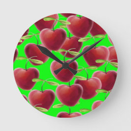 Reloj Redondo Mediano Lime Green Cherry Splash