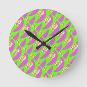 Reloj Redondo Mediano Lime Verde y colores violetas Compactos Mi