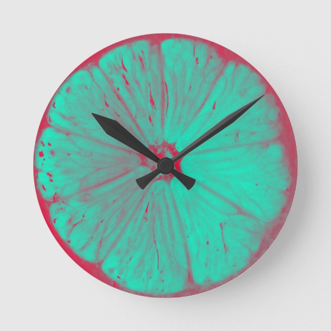 Reloj Redondo Mediano Limones coloreados (Anverso)