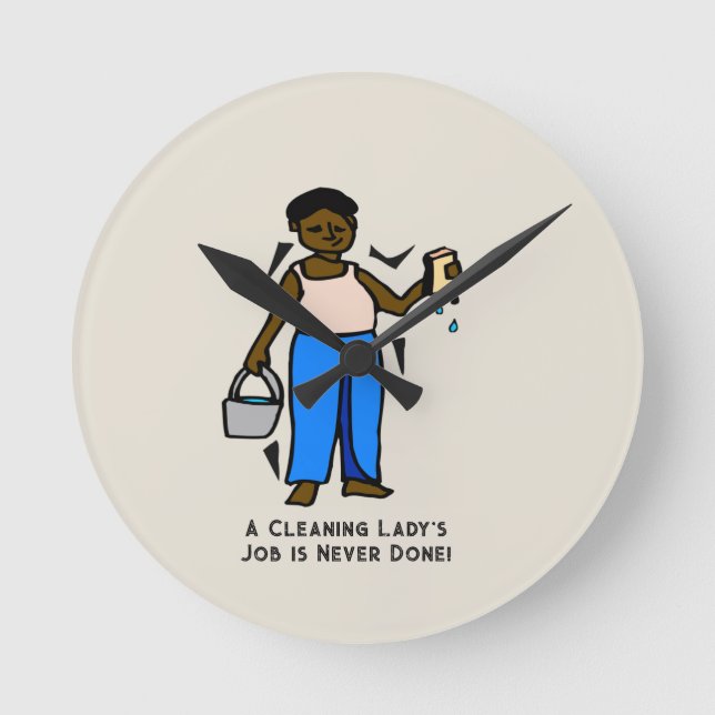 Reloj Redondo Mediano Limpieza de Lady Job Clock (Anverso)