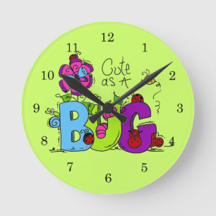 Reloj Redondo Mediano Lindo como insecto