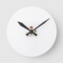 Reloj Redondo Mediano Lindo Kawaii Jinete Marroquí De Tbourida Cultural 