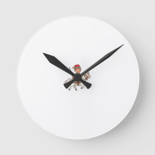 Reloj Redondo Mediano Lindo Kawaii Jinete Marroquí De Tbourida Cultural 