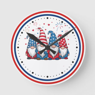 Reloj Redondo Mediano Lindos Gnomo estadounidenses de EE. UU. Dibujos an