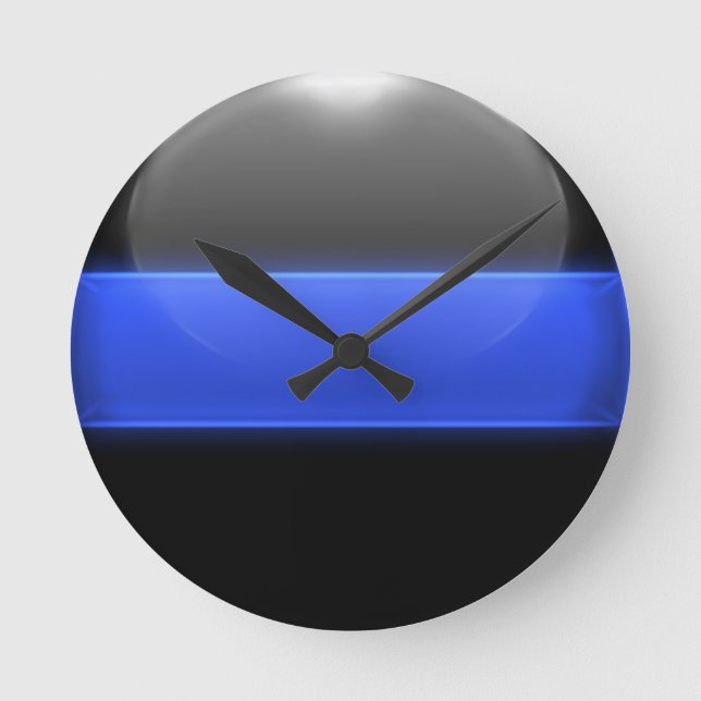 Reloj Redondo Mediano Línea Azul delgada (Anverso)